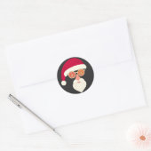 サンタの顔 レトロ サングラス クリスマス ラウンドシール (封筒)