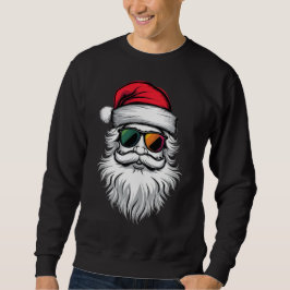 サンタの顔 レトロ サングラス クリスマス Xmas ホリデー スウェットシャツ