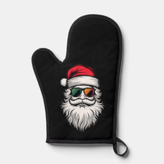 サンタの顔 レトロ サングラス クリスマス Xmas ホリデー 鍋つかみ (正面)