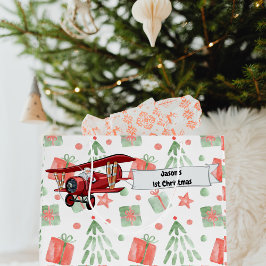 サンタの飛行機 初めてのクリスマスパーソナライズ ラージペーパーバッグ