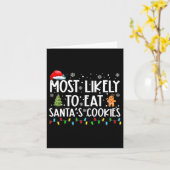 サンタの食べCookieのおもしろい・クリスマスに最も近い カード (黄色い花)