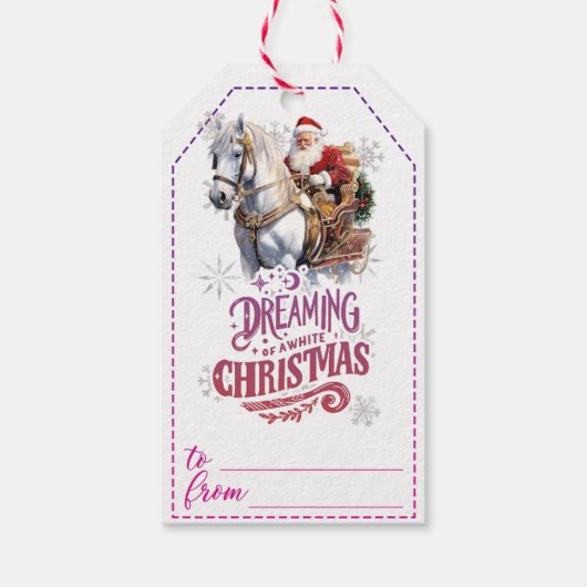 サンタの馬のギフトラベル ギフトタグ (裏面)