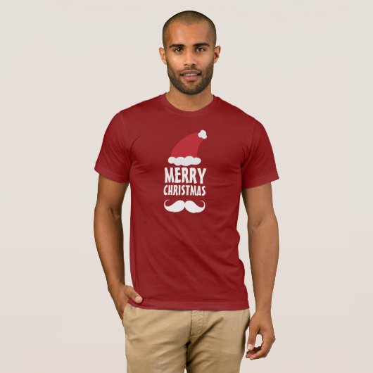 サンタの髭のメリークリスマスのワイシャツ Tシャツ (正面フル)