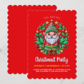 サンタの魔法のエルフクリスマスパーティー 招待状 (正面/裏面)