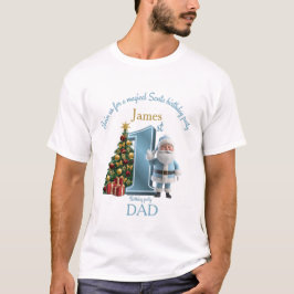 サンタの魔法のバースデー招待状 - 1歳の誕生日 Tシャツ