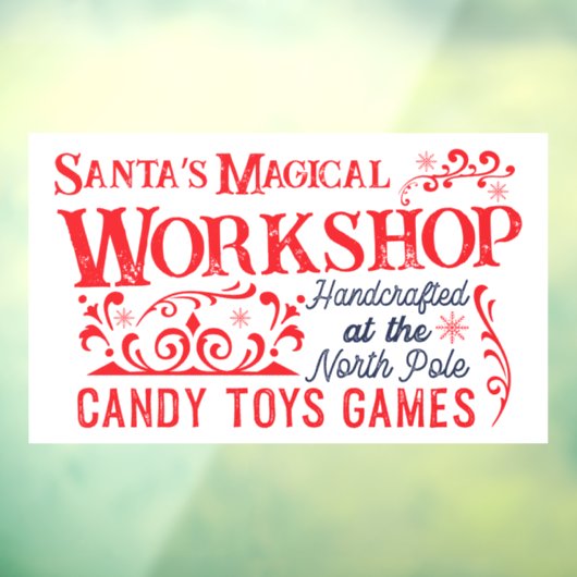 サンタの魔法のワークショップのクリスマス ウィンドウサイン (シート3)