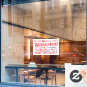 サンタの魔法のワークショップのクリスマス ウィンドウサイン (カフェ窓)