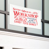サンタの魔法のワークショップのクリスマス 横断幕 (ビルの外側)