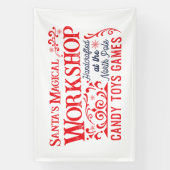 サンタの魔法のワークショップのクリスマス 横断幕 (縦)