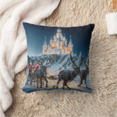 サンタの魔法の城への配達 クッション (ブランケット)