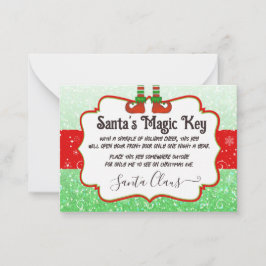 サンタの魔法の鍵クリスマスエルフノート 子供用 ノートカード