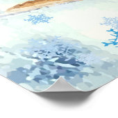 サンタの魔法の馬そり雪のクリスマスナイト ポスター (角)