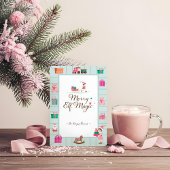 サンタの魔法ピンク小妖精や小人おもちゃ工場工場 シーズンカード