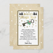 サンタの魔法鍵詩のクリスマスカード ノートカード (正面/裏面)