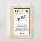 サンタの魔法鍵詩のクリスマスカード ノートカード (正面)