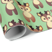 サンタの鹿のクリスマススピリット ラッピングペーパー (ロールコーナー)