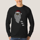 サンタの黒いHo Ho Hoクリスマス Tシャツ (正面)