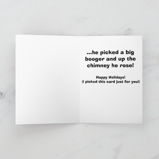 サンタの鼻の一突きの休日カード シーズンカード (内部)