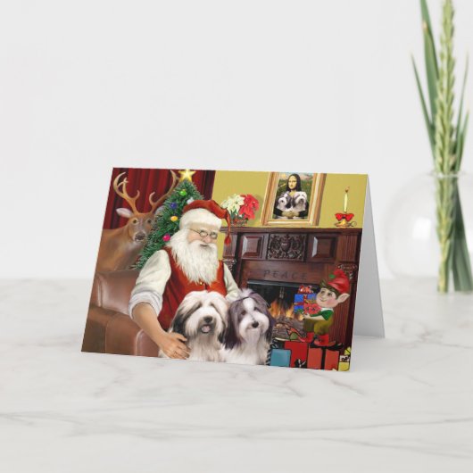 サンタの2ひげのあるコリー シーズンカード (正面)