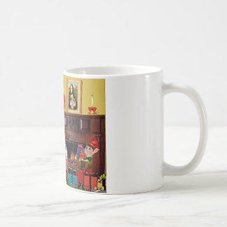 サンタの2匹のパグ (f+B) コーヒーマグカップ