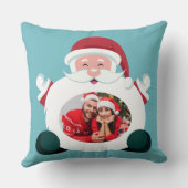 サンタの2枚の写真フレームのカスタム枕 クッション (裏面)