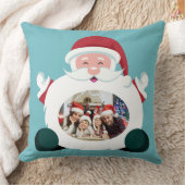 サンタの2枚の写真フレームのカスタム枕 クッション (ブランケット)