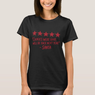 サンタの5つ星レビュー - クリスマスデザイン Tシャツ