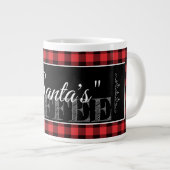 "サンタの"コーヒーレッド&ブラックバッファロープレイド ジャンボコーヒーマグカップ (正面右)