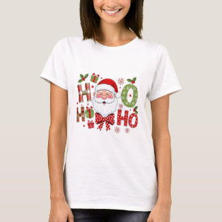 サンタの"Ho Ho Ho"クリスマスTシャツ(名入れ可) Tシャツ
