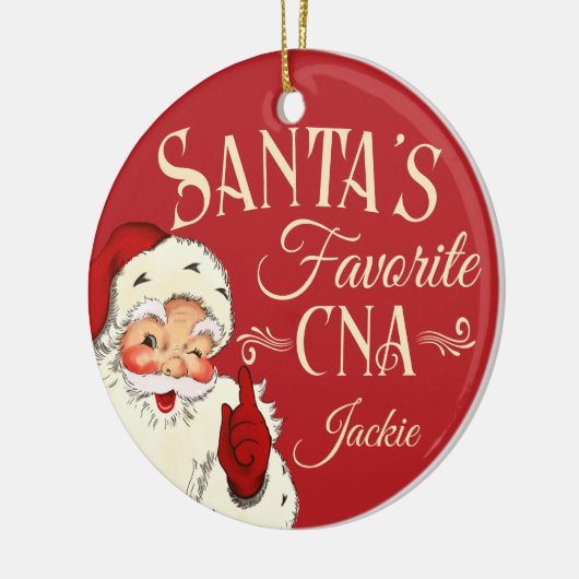 サンタのCNAお気に入りのクリスマスオーナメント セラミックオーナメント (左)