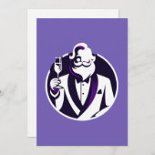 サンタのTシャツからの乾杯 - クラシックなホリデートースト シーズンカード (正面/裏面)