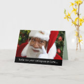 サンタはあなたのインスタグラムの写真を見ました クリスマスカード カード (黄色い花)