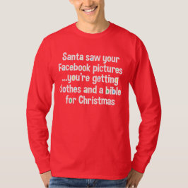 サンタはあなたのFacebookが…描くことを見ました Tシャツ