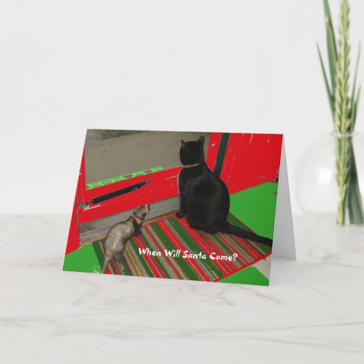 サンタはいつ来ますか。  クリスマスカード (正面)