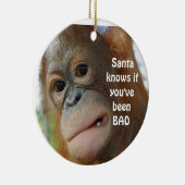 サンタはずっと悪いかどうか知っています セラミックオーナメント (右)