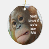 サンタはずっと悪いかどうか知っています セラミックオーナメント (左)