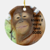 サンタはずっと悪いかどうか知っています セラミックオーナメント (裏面)