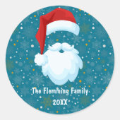 サンタはっきりしたクカスタマイズリスマス ラウンドシール (正面)