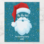 サンタはっきりしたクカスタマイズリスマス ワインラベル (シングルラベル)