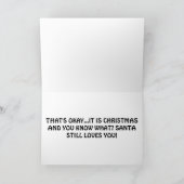 サンタはまだクリスマスのもし文字を愛している シーズンカード (内部)