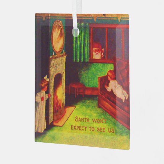 サンタはアメリカに会うとは思わないオーナメント ガラスオーナメント (正面左)