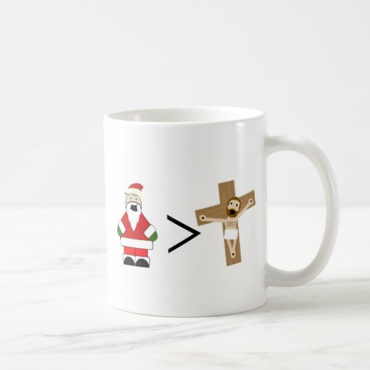 サンタはイエス・キリストより素晴らしいです コーヒーマグカップ (右)