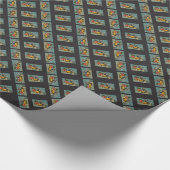 サンタはオートバイ-クリスマス--に乗ります ラッピングペーパー (角)