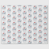 サンタはカニの包装紙を引き裂きます ラッピングペーパー (フラット)