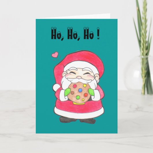 サンタはクッキーの挨拶状を愛します シーズンカード (正面)