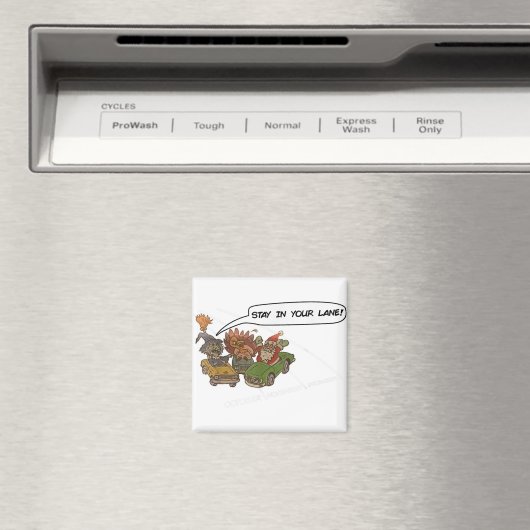 サンタはクリスマスにあなたの車線に滞在 マグネット (インサイチュ (食洗機))