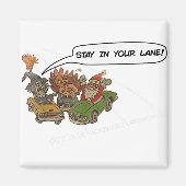 サンタはクリスマスにあなたの車線に滞在 マグネット (正面)