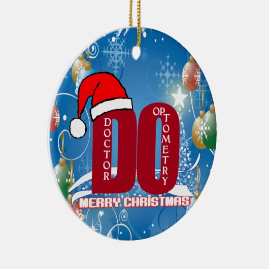 サンタはクリスマスのオーナメントの博士をしますOPTOMETRY セラミックオーナメント (右)