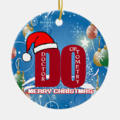 サンタはクリスマスのオーナメントの博士をしますOPTOMETRY セラミックオーナメント (正面)