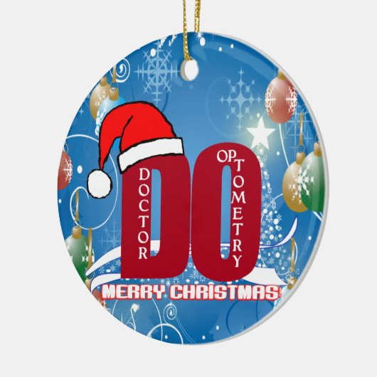 サンタはクリスマスのオーナメントの博士をしますOPTOMETRY セラミックオーナメント (左)
